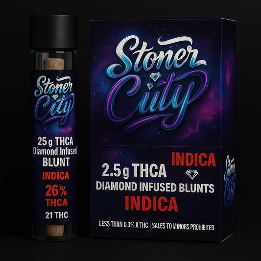 Stoner City – 2.5g THCA Diamond Infused Blunt (Indica) – Box of 10