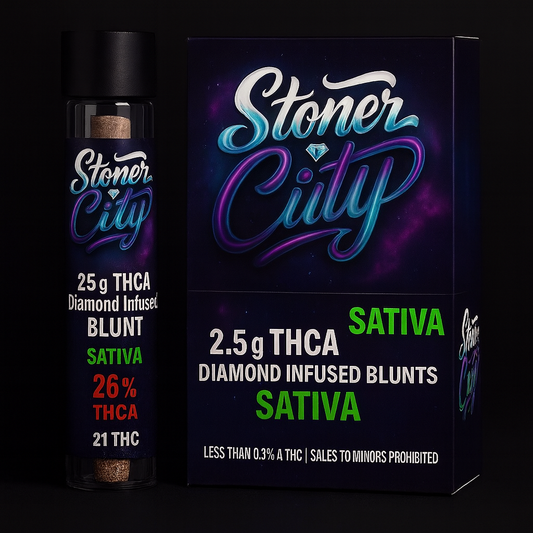 Stoner City – 2.5g THCA Diamond Infused Blunt (Sativa, Box of 10)